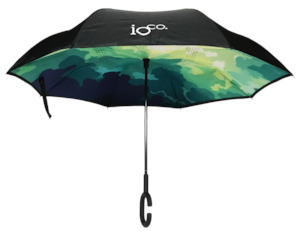 Reverse Umbrella | Green & Blue Camo