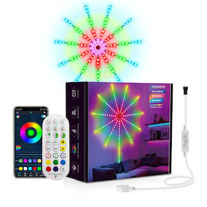 Light: Smart Firework LED Lights, Music Sync LED Lights App and Remote Control Christmas Lights Indoor for Room Decor
