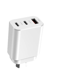 Charger: 65W GaN Fast Wall Charger for Laptops, Phones, Tablets, Dual USB-C & USB-A