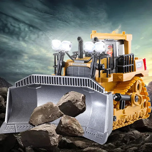 New Arrivals: 1:24 9CH Multifunctional RC Bulldozer Crawler Type Alloy/Plastic Shovel Engineering Forklift Heavy Excavator toy gifts for kids