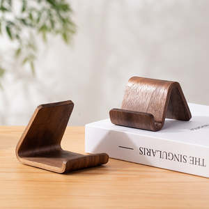 New Arrivals: Multifunctional Solid Wood Phone Holder Front Desk Business Card Display Rack Creative Home Office Desktop Decoration