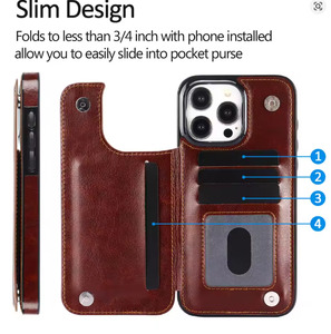 Iphone Case: Luxury Retro Wallet Leather Case For S26 Ultra Card Slots Flip Bag Cover