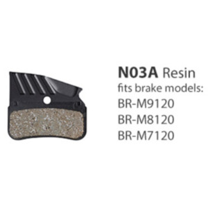 Brake Pads: Shimano BR-M9120 / M8120 Resin Pad W/ Fin N03A 4 Piston
