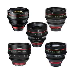 Cine Lenses: Canon EF Mount CN-E Cinema Prime 5 Lens Bundle