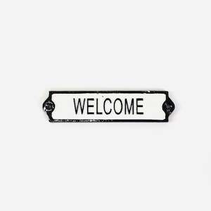 All: Cast Iron Welcome Sign