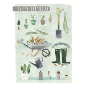 Herb Gardener Birthday Card 3D