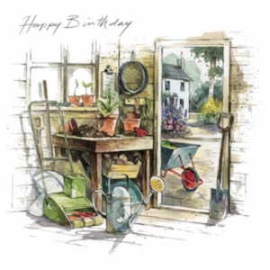 Greeting Cards: Garden Shed Birthday Card