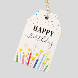 Gifts: Happy Birthday Candle Swing Tag