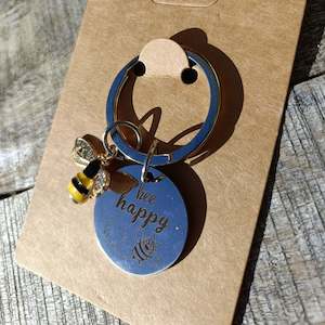 Bee Happy Keyring