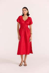 Summer Collection: Amana Midi Dress-Red