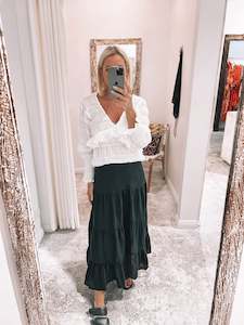 Skirts: Janey Skirt Black Linen