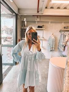 Size Xxs: Limited Edition Sonya Mini Dress Sky Blue