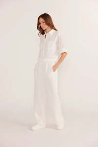 Summer Collection: Mink Pink - Frida Broderie Crop Shirt - Ivory