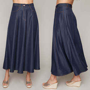 Lightweight Denim Look Skirt - Carre Noir Collection