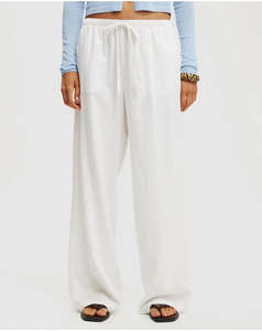 Size Small: Wide Leg Pants - Carre Noir Collection - White