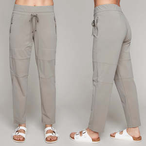 Size Small: Pant with Drawstring Waist & Zip Pocket - Khaki Green