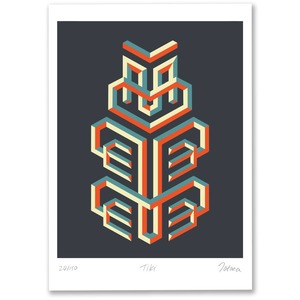 Tiki Art Prints: Escher Tiki Limited Edition Print