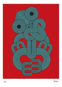 Tiki Art Prints: Red Tiki Post Card