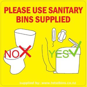 Bathroom Sanitary: Sanitary Bin Label
