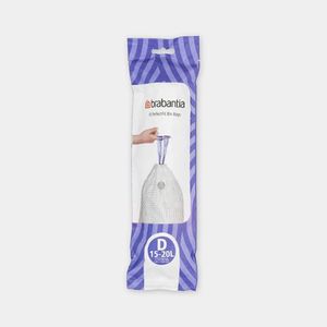 Rubbish Bags: Brabantia Bin Liners for 16L Sort & Go bins & other 15-20L bins (D code)