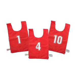 Sports Bibs Teambands: Nylon Sports Bib Set Numbered 1-10 Red