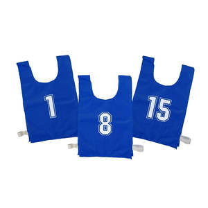 Sports Bibs Teambands: Nylon Bib Set Numbered 1-15 Blue