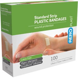 First Aid: Aeroplast Standard Plastic Plasters Box 100