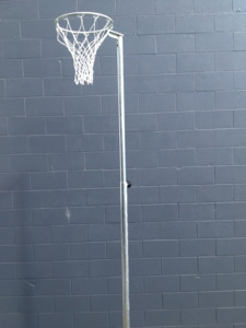 Outdoor Telescopic Galvanised Netball Pole  -50NB - With Net Hooks