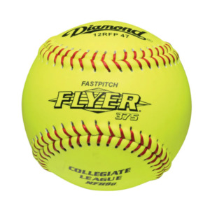 Softball Bats Balls: Diamond Flyer Official Yellow Cover Leather Softball