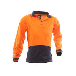 Hi Vis Shirts T Shirts Singlets: Safe-T-Tec | Orange/Navy 170gsm Microfiber DO Polo | 801086