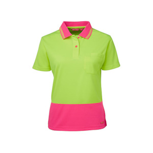 Womens Workwear Hi Vis Clothing: JB's Wear | Ladies Hi Vis S/S Comfort Polo | 6LHCP