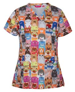 JB's Wear | Ladies Scrub Top Printed | 4STP1