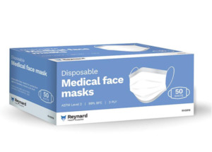 Covid 19 Ppe Disposal Equipment: Reynard Surgical Face Mask | 3 Ply Disposable | Carton of 40 Boxes