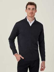 Big Guys Sizes: NNT | Trevira Wool Blend Long Sleeve Zip Neck Jumper | CATE37