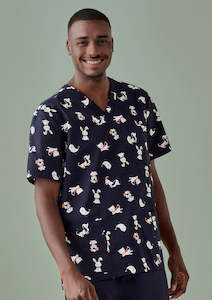 Biz Care | Mens Printed Best Friends Scrub Top | CST147MS