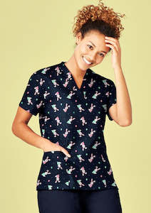 Biz Care|Womens Easter V-Neck Short Sleeve Scrub Top | CST152LS