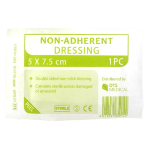 Sports First Aid Kits: Non adherent Dressings | 7.5 x 5cm Single | MD006