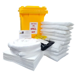 120 Litre Oil / Hydrocarbon Spill kit in Wheelie Bin PREMIUM