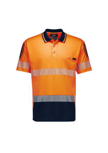 Mens Hi Vis Flux Segmented Tape Short Sleeve Polo | ZH555