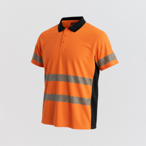 Hi Vis Shirts T Shirts Singlets: Wolf Workwear | Men's Commander Flex Hi-Viz Summer Polo