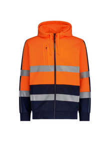 Everyday Workwear: Unisex Hi Vis Full Zip Stretch Taped Hoodie | ZT486