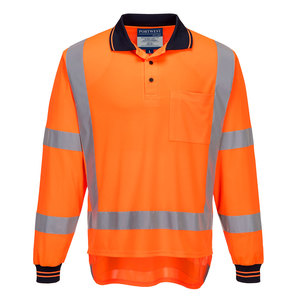 Hi Vis Shirts T Shirts Singlets: TTMC-W23 Hi-Vis X Back Polo Shirt L/S - TM312