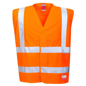 Hi Vis Wet Weather Vests: Bizflame Hi-Vis Anti-Static FR Vest - FR71
