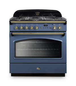 FALCON CLASSIC FX90 DUAL FUEL SINGLE OVEN COOKER STONE BLUE BRASS