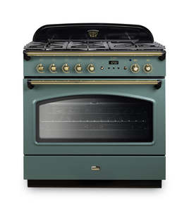 FALCON CLASSIC FX90 DUAL FUEL SINGLE OVEN COOKER MINERAL GREEN BRASS