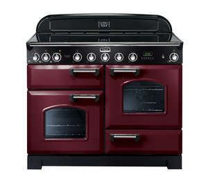 Electric Freestanding Ovens: FALCON CLASSIC DELUXE 110CM INDUCTION COOKER CRANBERRY CHROME
