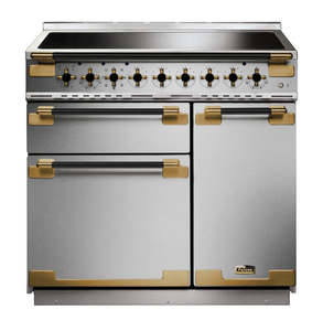 Freestanding Ovens: FALCON ELISE LUXE 90CM INDUCTION BLACK EDITION STAINLESS ANTIQUE BRASS