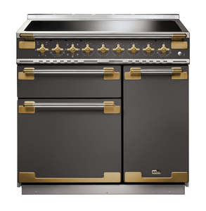 FALCON ELISE LUXE 90CM INDUCTION RANGE COOKER SLATE ANTIQUE BRASS