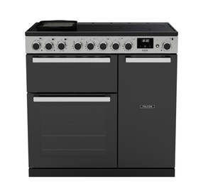 Electric Freestanding Ovens: FALCON EDGE DELUXE 90CM INDUCTION RANGE COOKER BLACK GLASS