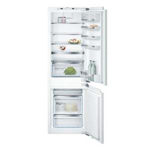 Fridge Freezer: Bosch Series 6 Built-in Fridge-Freezer with freezer at bottom, SoftClose flat hinge